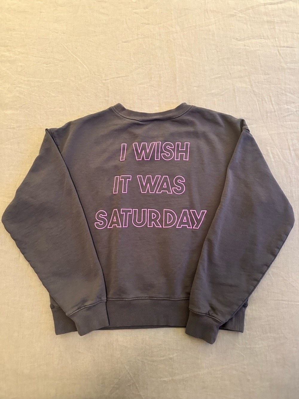 Wildfox I Wish It Was Saturday Crewneck Sweatshirt 100% Cotton